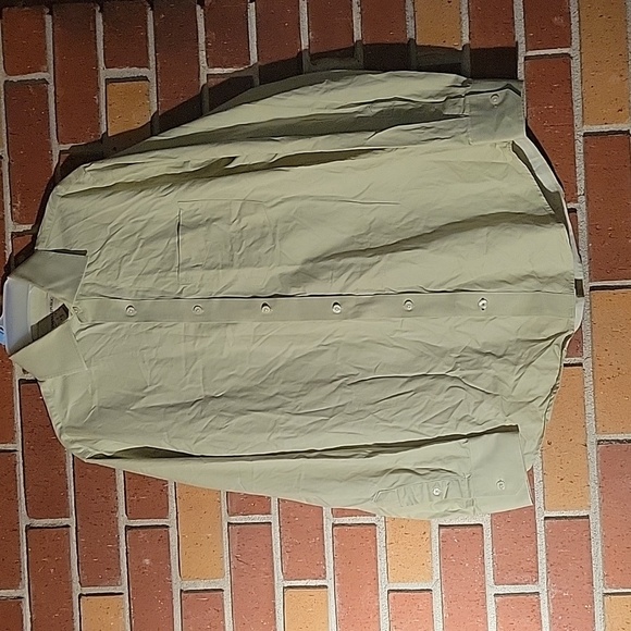 Banana Republic Men's Size M Greenish/Beige Long Sleeve Button Front Shirt - Picture 1 of 5